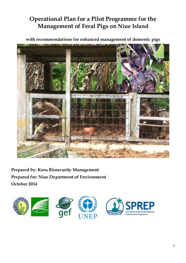 Operational Plan For A Pilot Programme For The Management Of Feral Pigs ...