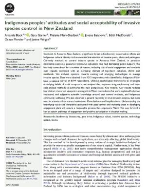 Indigenous peoples' attitudes and social acceptability of invasive species control in New Zealand